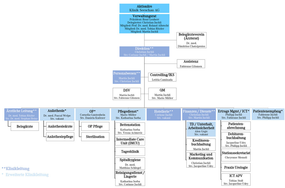 Organigramm der Klinik Seeschau AG